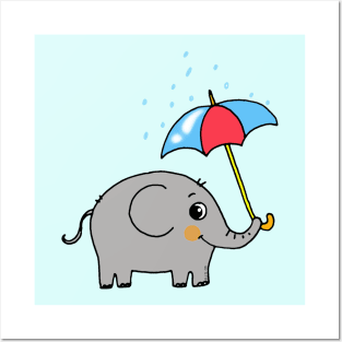 cute baby elephant Posters and Art